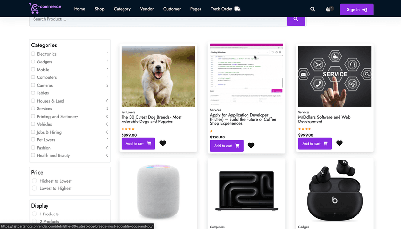 Fastcart Multivendor E-commerce Platform